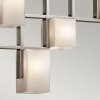 Żyrandol City Lights - 7 źródeł światła Klasyczny pewter geometryczny szklane kwadratowe klosze designerski nowoczesny możliwość ściemniania KL-CITY-LIGHTS7B KICHLER